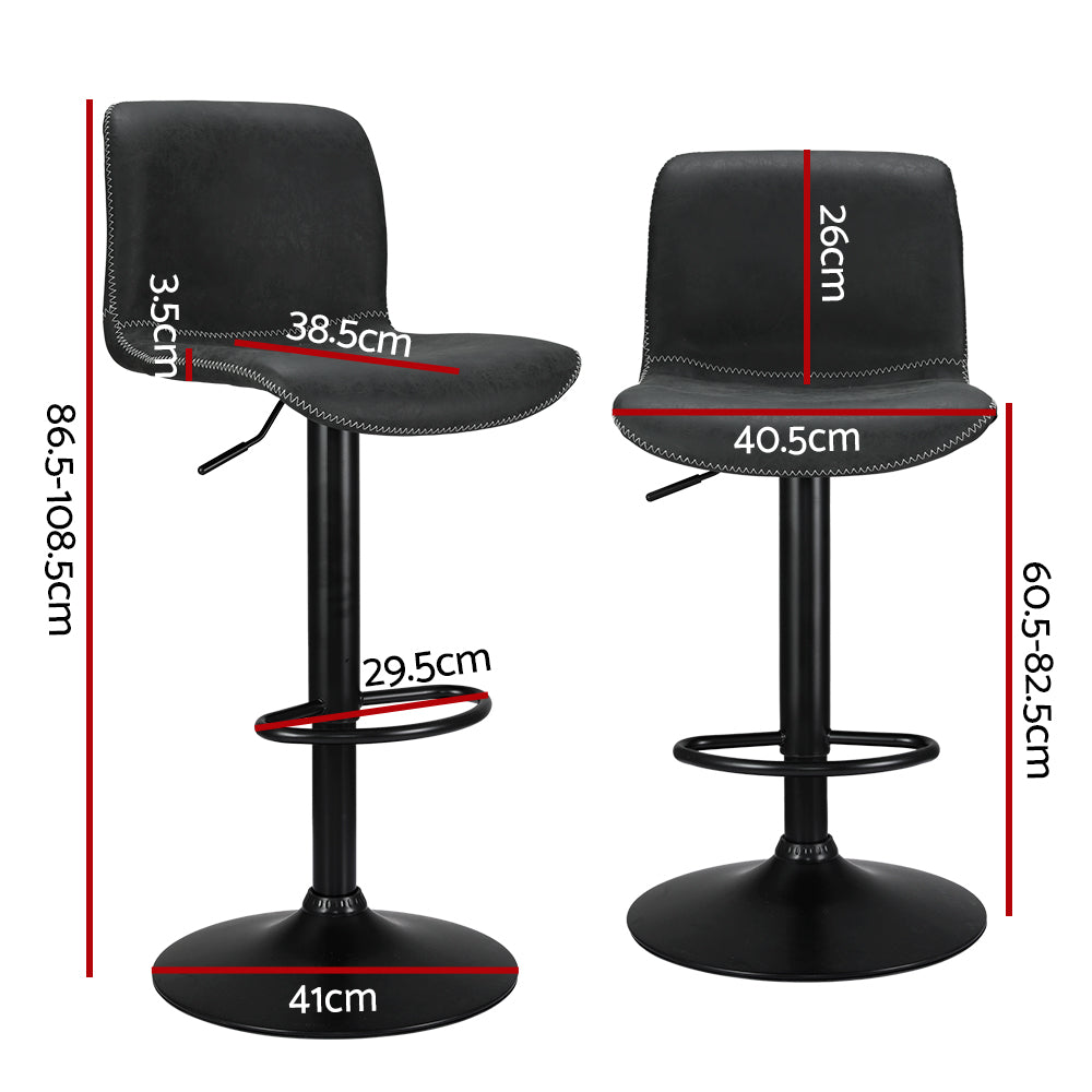 Deville Bar Stool - Black Set of 2