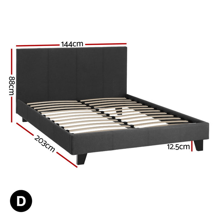 Quinn Double Bed - Charcoal