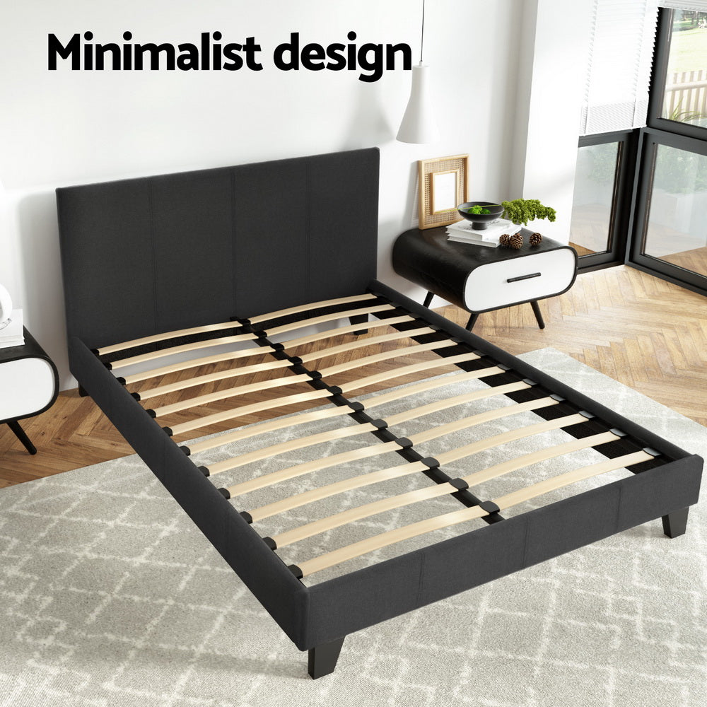 Quinn Double Bed - Charcoal