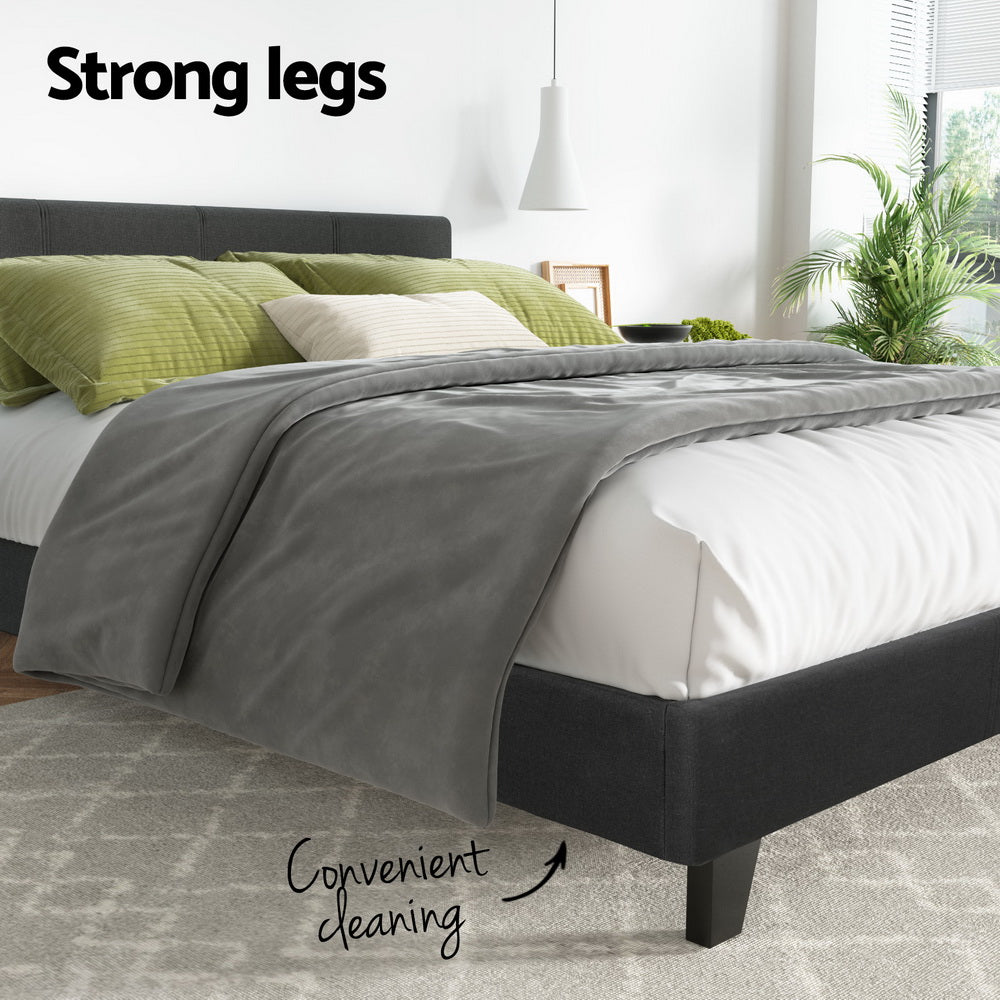 Quinn Double Bed - Charcoal