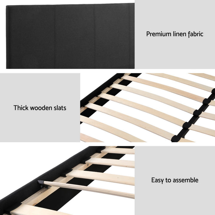 Quinn Double Bed - Charcoal