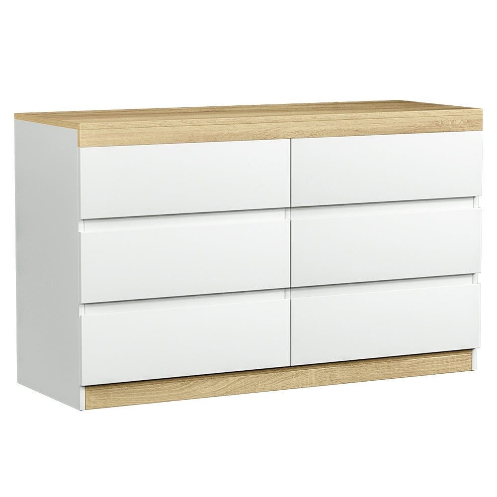 Jesse Six Drawers - Natural/White