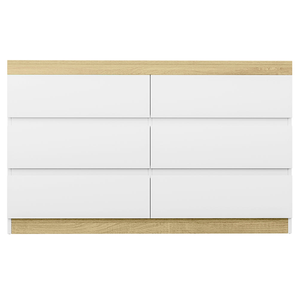 Jesse Six Drawers - Natural/White