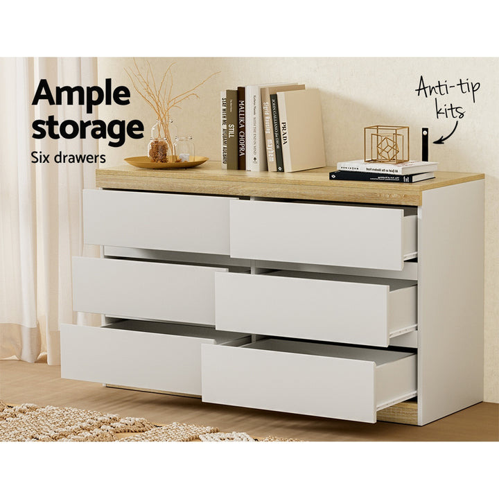 Jesse Six Drawers - Natural/White