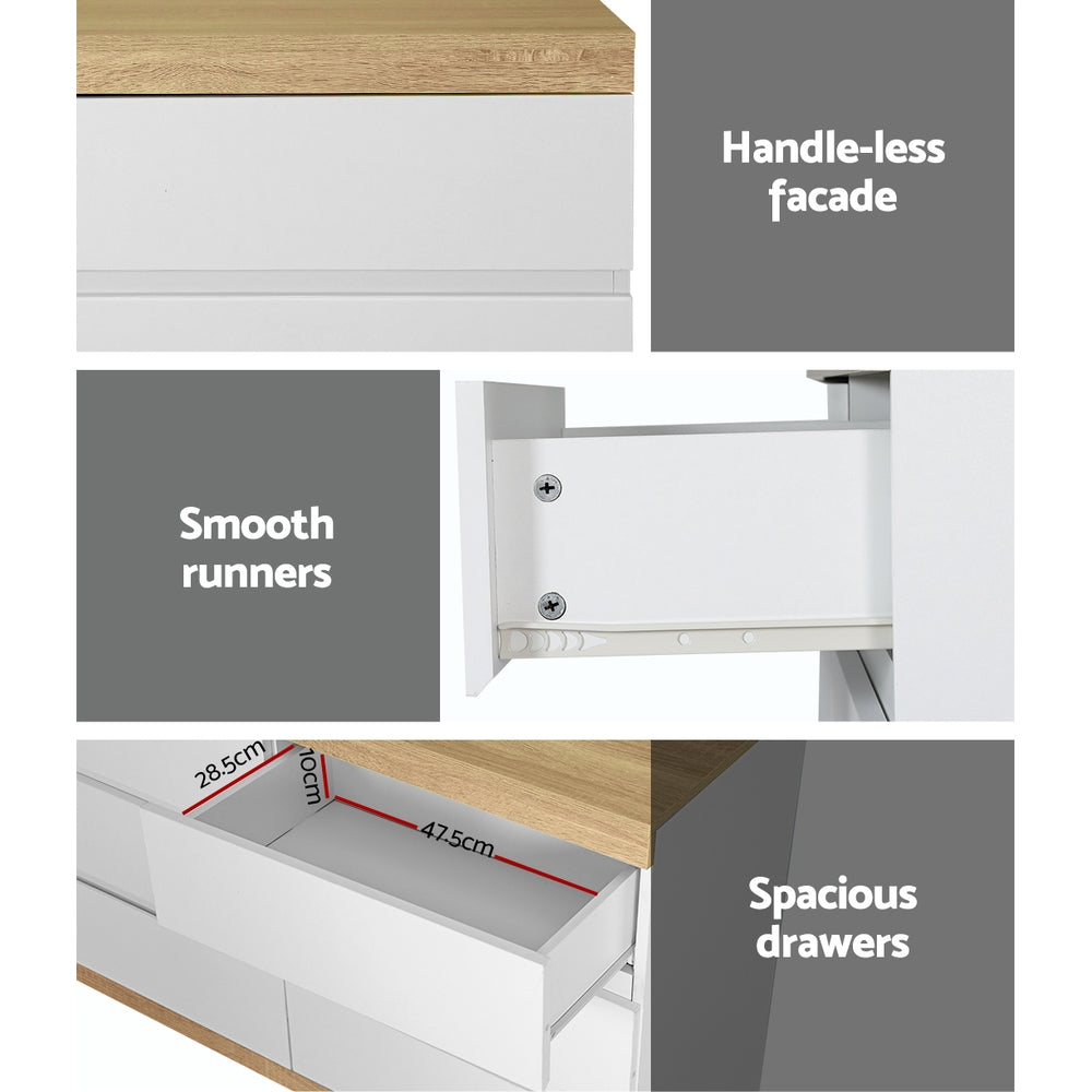 Jesse Six Drawers - Natural/White