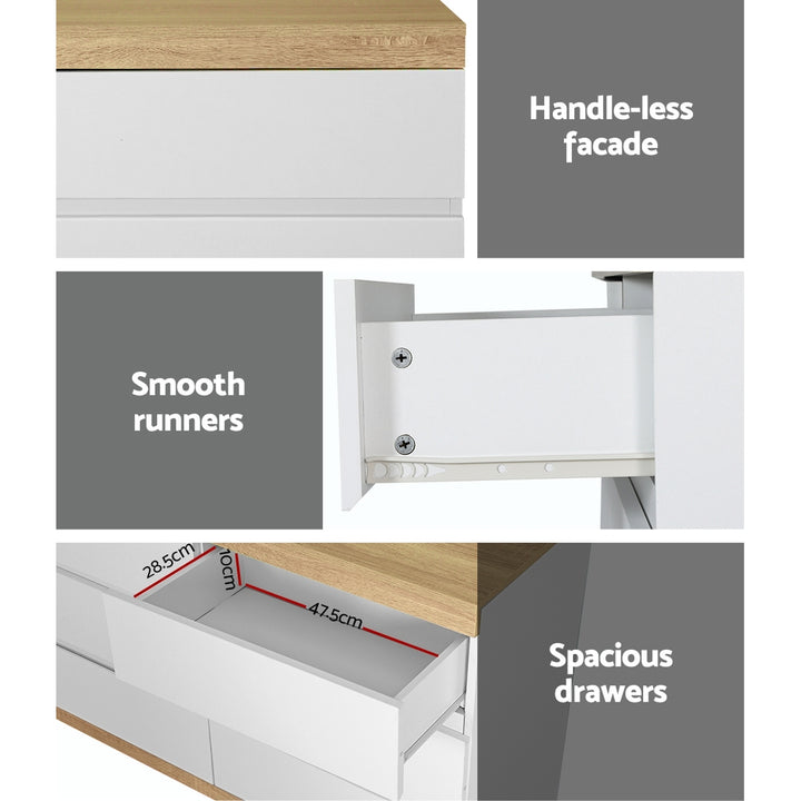 Jesse Six Drawers - Natural/White