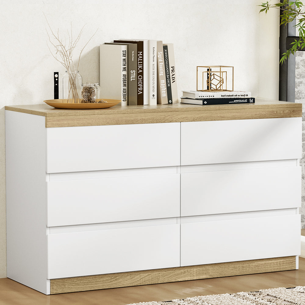Jesse Six Drawers - Natural/White