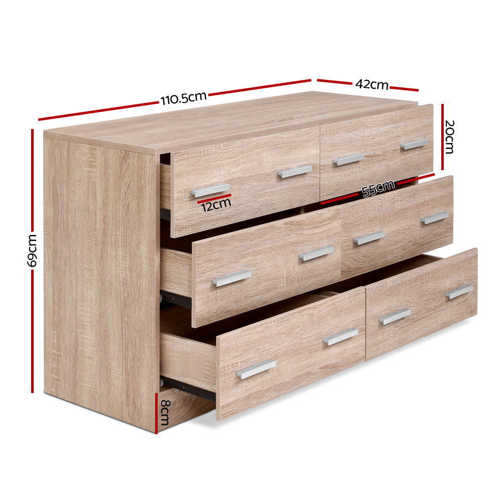Amsterdam Six Drawers - Natural