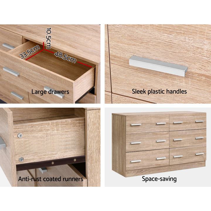 Amsterdam Six Drawers - Natural