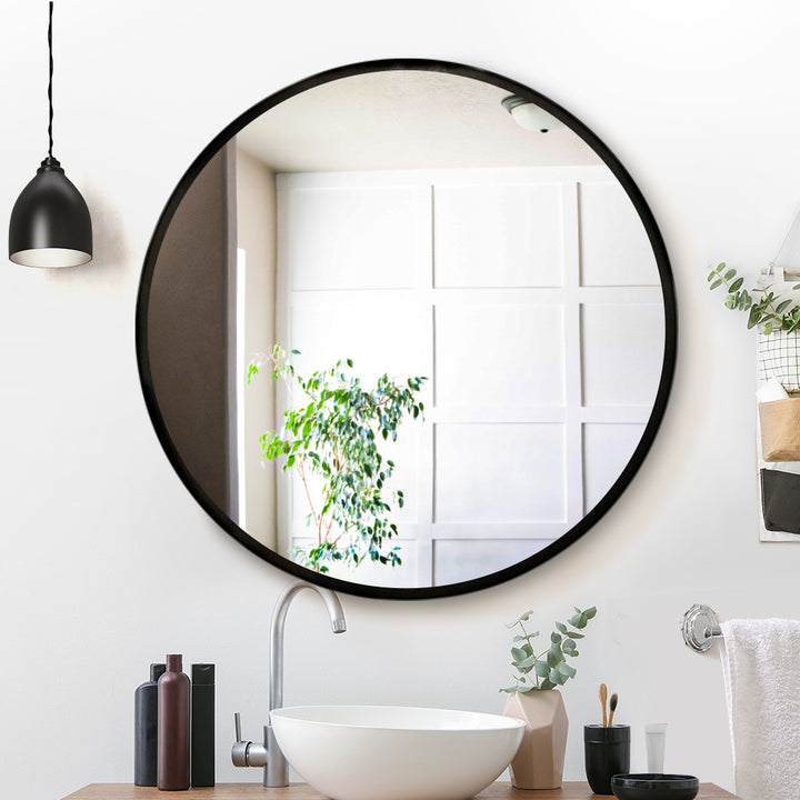 Classic Round Mirror - Black