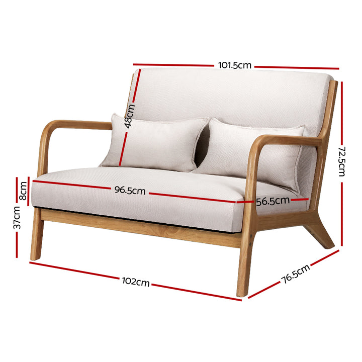 Barcelona Armchair - White/Natural