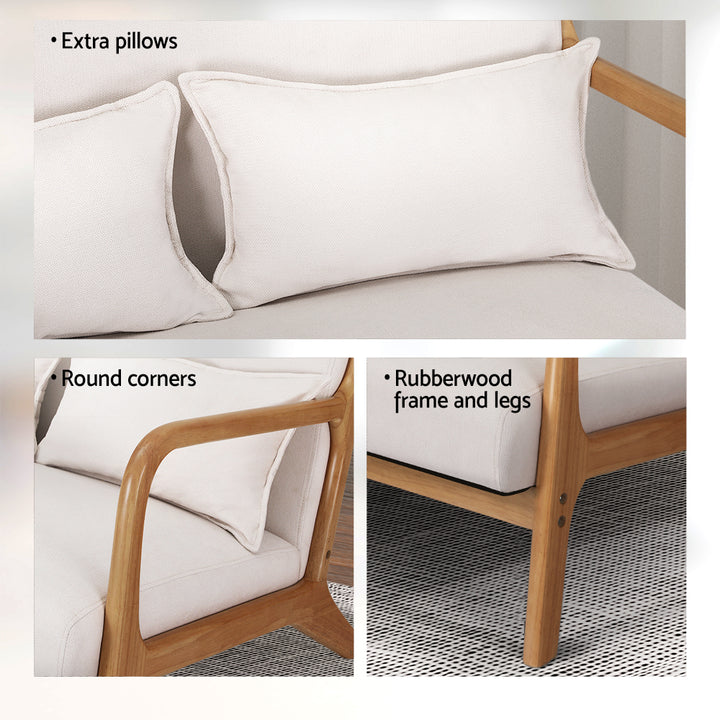 Barcelona Armchair - White/Natural