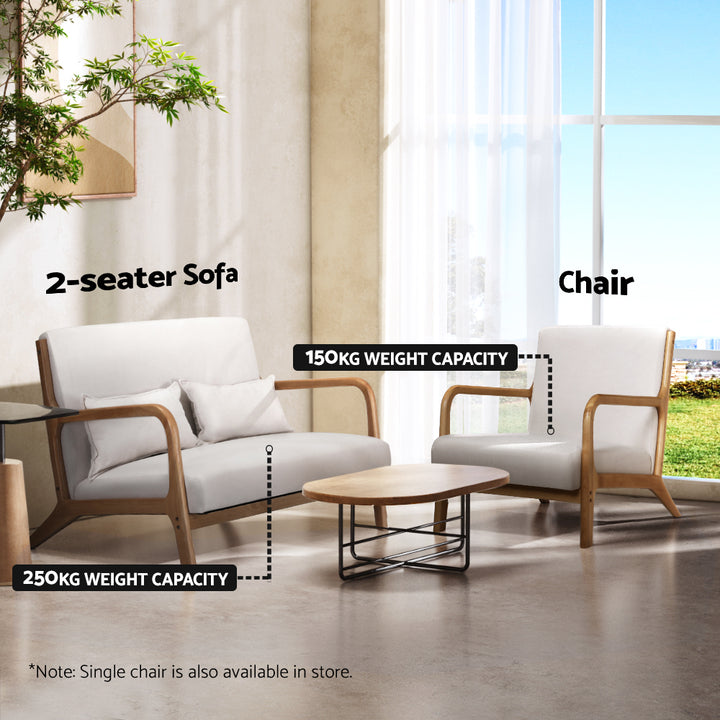 Barcelona Armchair - White/Natural