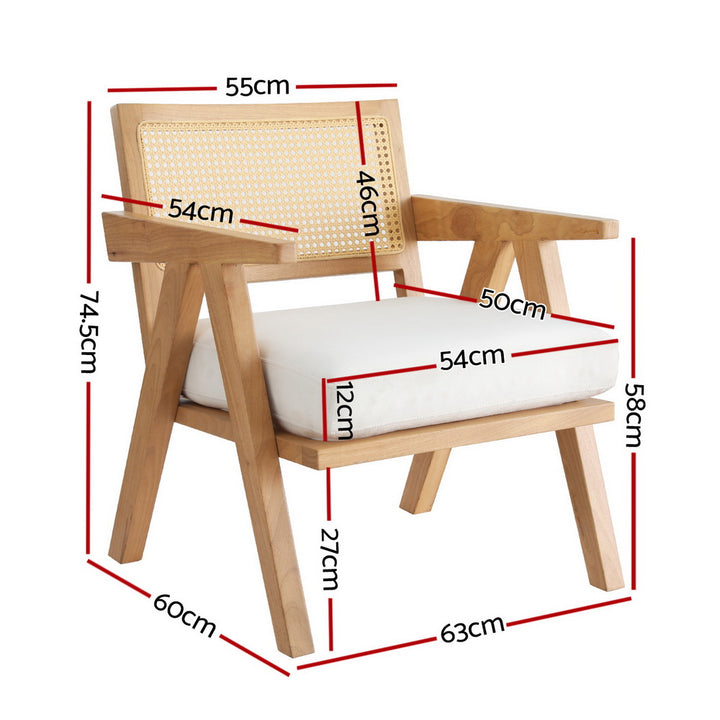 Ratanna Armchair - White/Natural