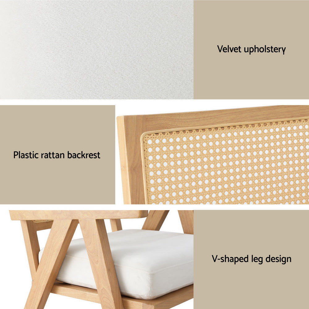 Ratanna Armchair - White/Natural