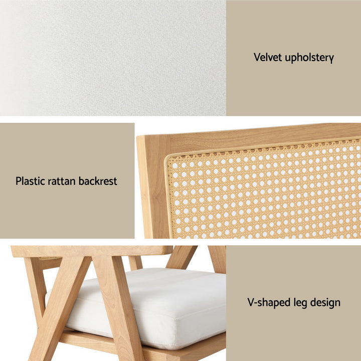 Ratanna Armchair - White/Natural