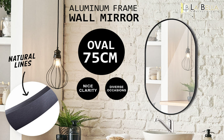 Positano Oval Mirror - Black