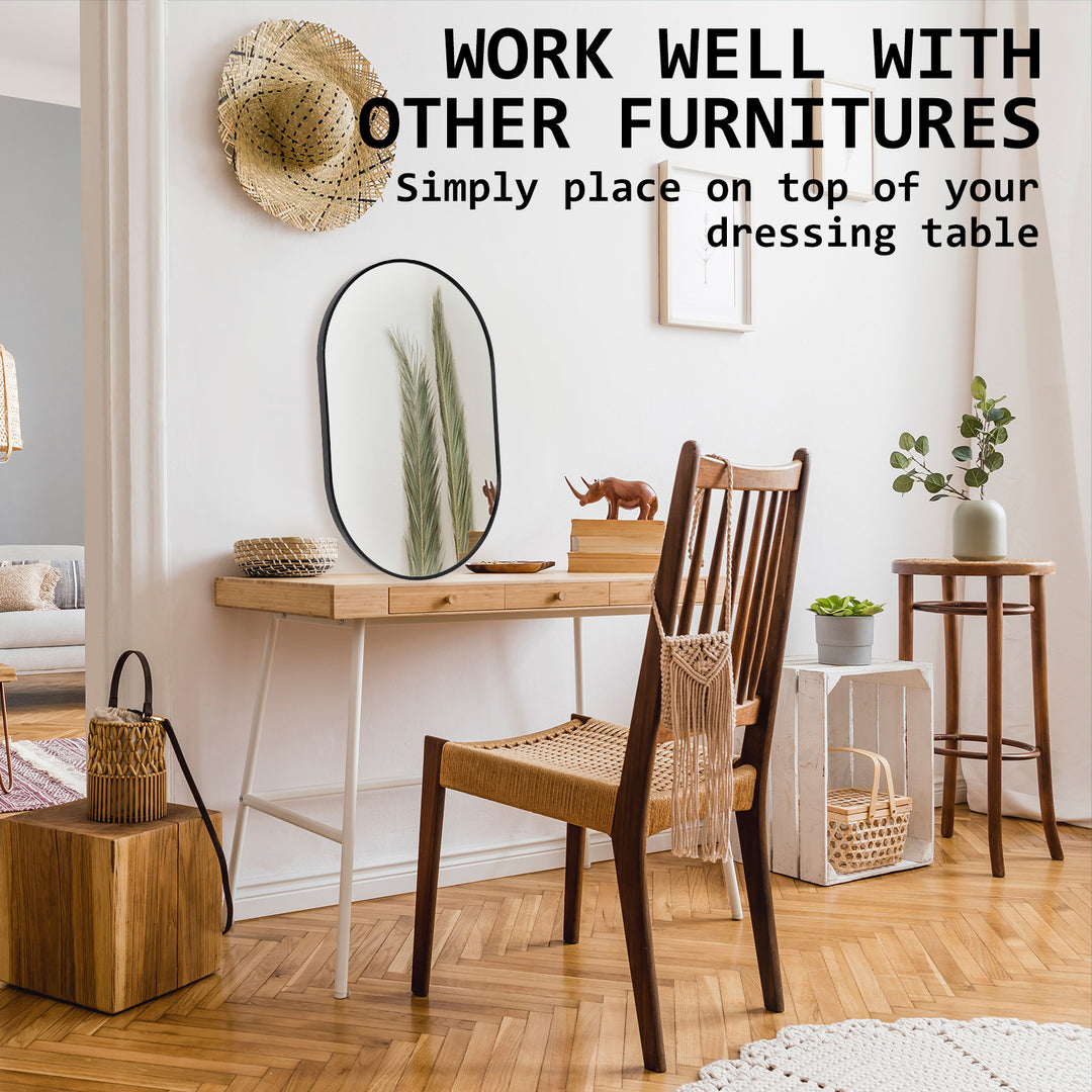 Positano Oval Mirror - Black
