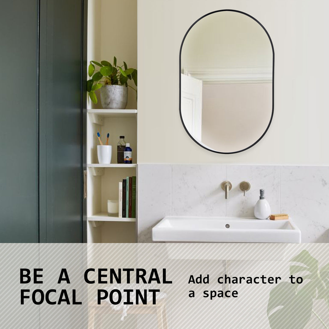 Positano Oval Mirror - Black