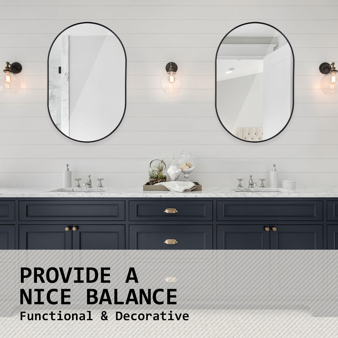 Positano Oval Mirror - Black