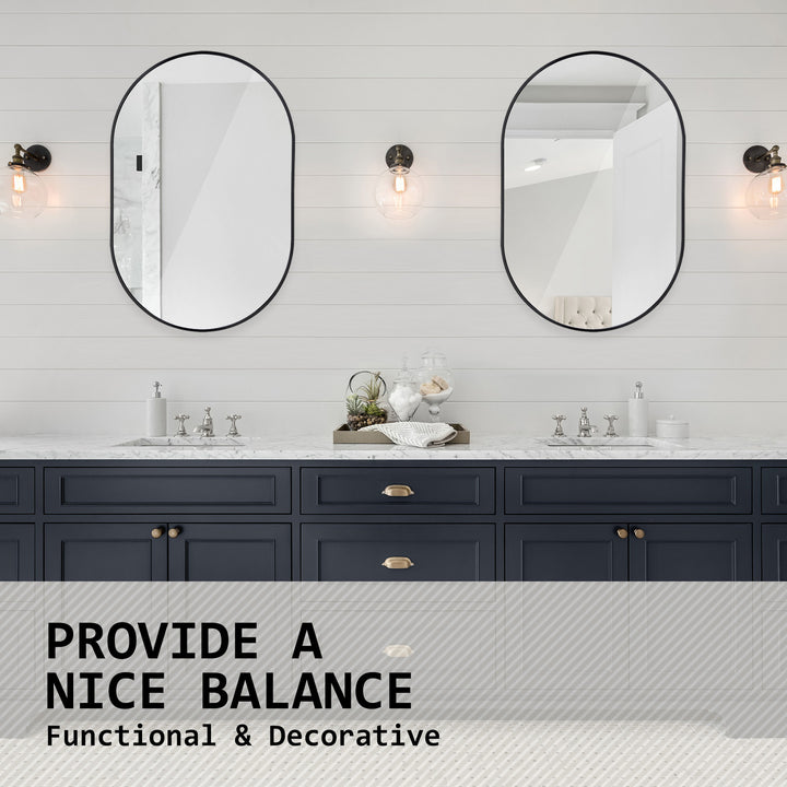 Positano Oval Mirror - Black