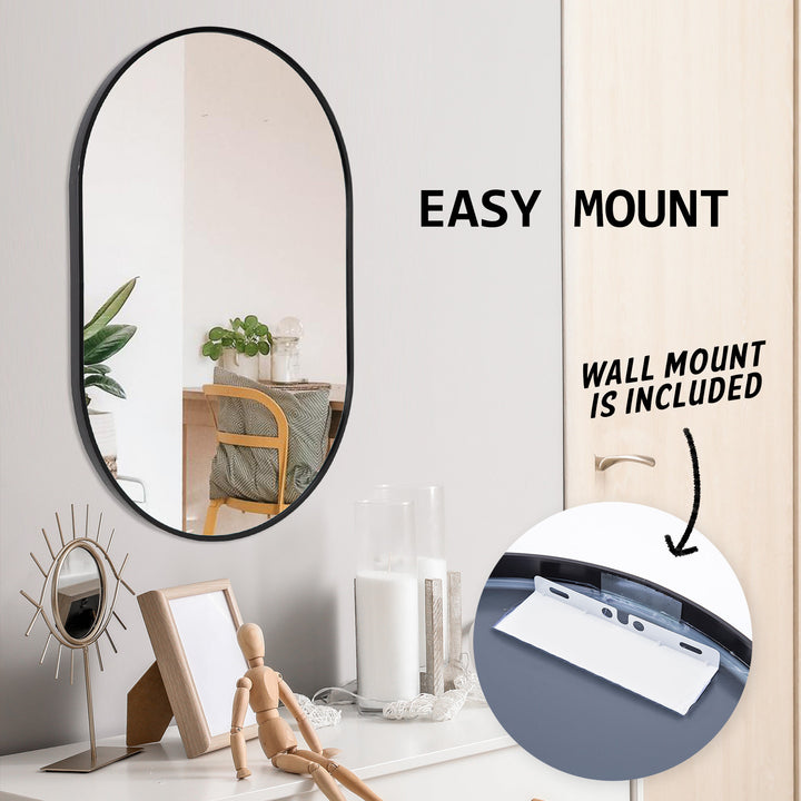 Positano Oval Mirror - Black