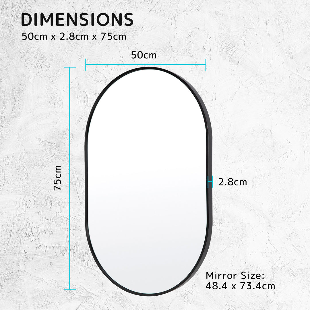 Positano Oval Mirror - Black