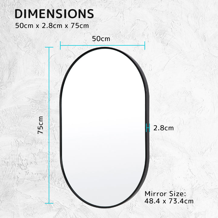 Positano Oval Mirror - Black