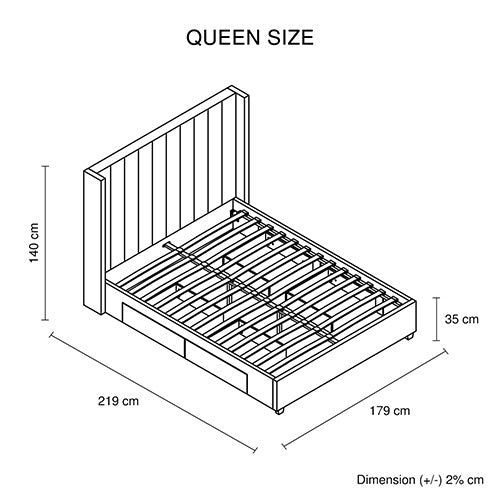 Peyton Queen Bed - Vanilla